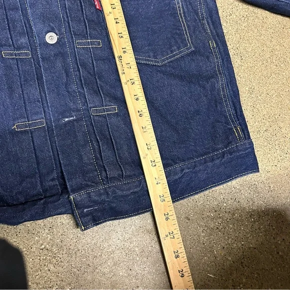Levi’s Premium Denim Jacket Mens Medium Dark Blue Selvedge Type 1 Buckleback LVC
